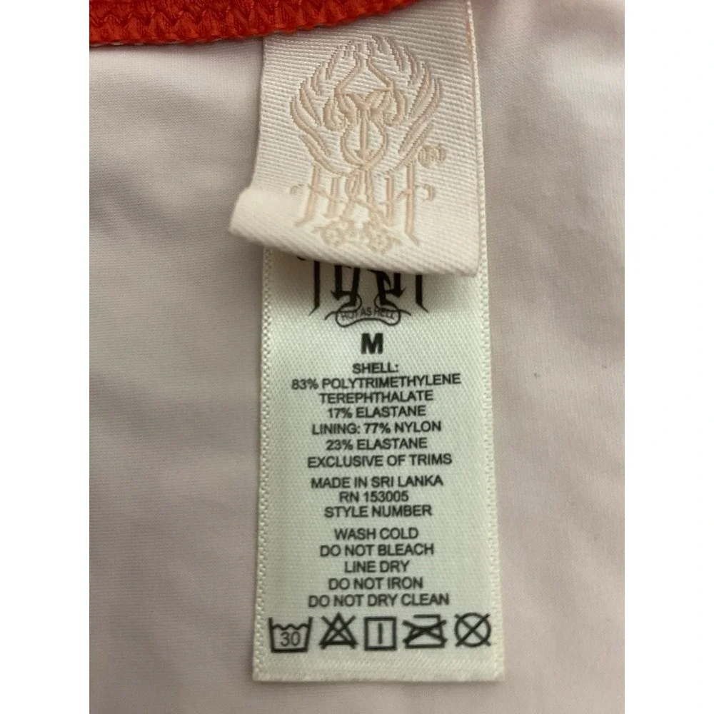 New HAH Hot As Hell Womens Swim Coral  Double Strap Bikini Bottom Size M